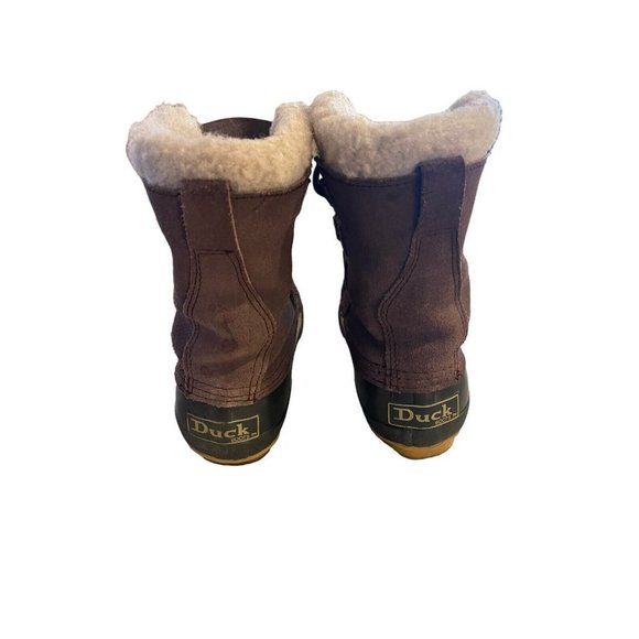 Genuine Duck Boots TM Wool Blend Insulated Mens Size 6 Brown Green Rain - Picture 7 of 10